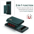 thumbnail image 5 of Compatible with Google Pixel 6A Removable 2 in 1 Wallet Case,Retro Premium PU Leather Cell Phone Back Cover Magnetic Detachable with Trifold Wallet Credit Card Cash Holder Kickstand Case,Green, 5 of 9
