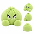 thumbnail image 6 of Cute Green Bao Bun Dumpling Plush with Steamer Box, Soft Squeezable Stuffed Dumpling Toy with Embroidered Face, Anxiety Relief Fidget Plushie for Office Desk Home Decor Novelty Gift, 6 of 8