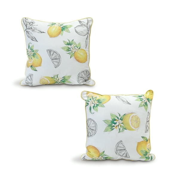 16 Inch Fresh and Vibrant Fabric Lemon Pillows