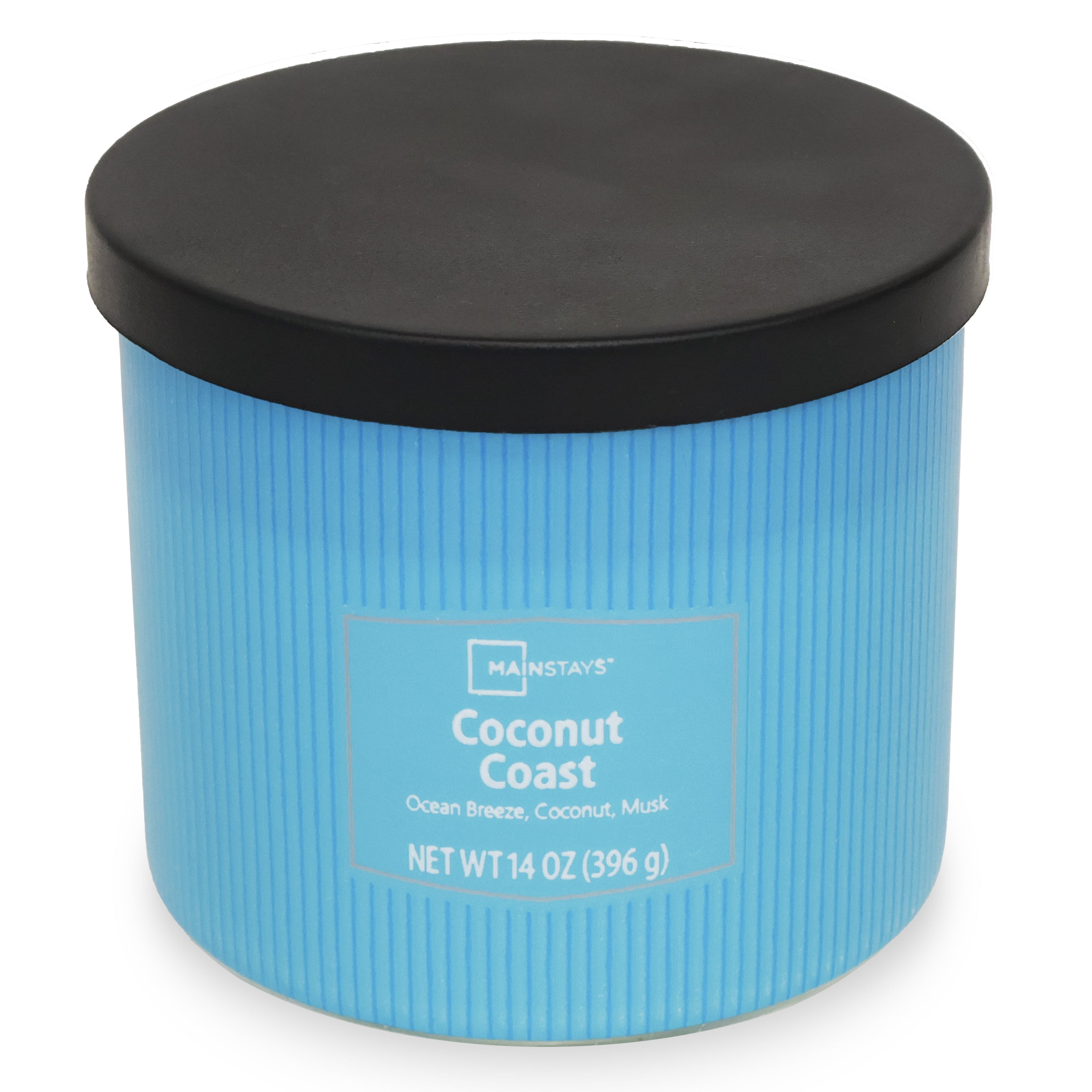 Mainstays 3-Wick Textured Wrapped Candle, Coconut Coast Fragrance, 14 oz
