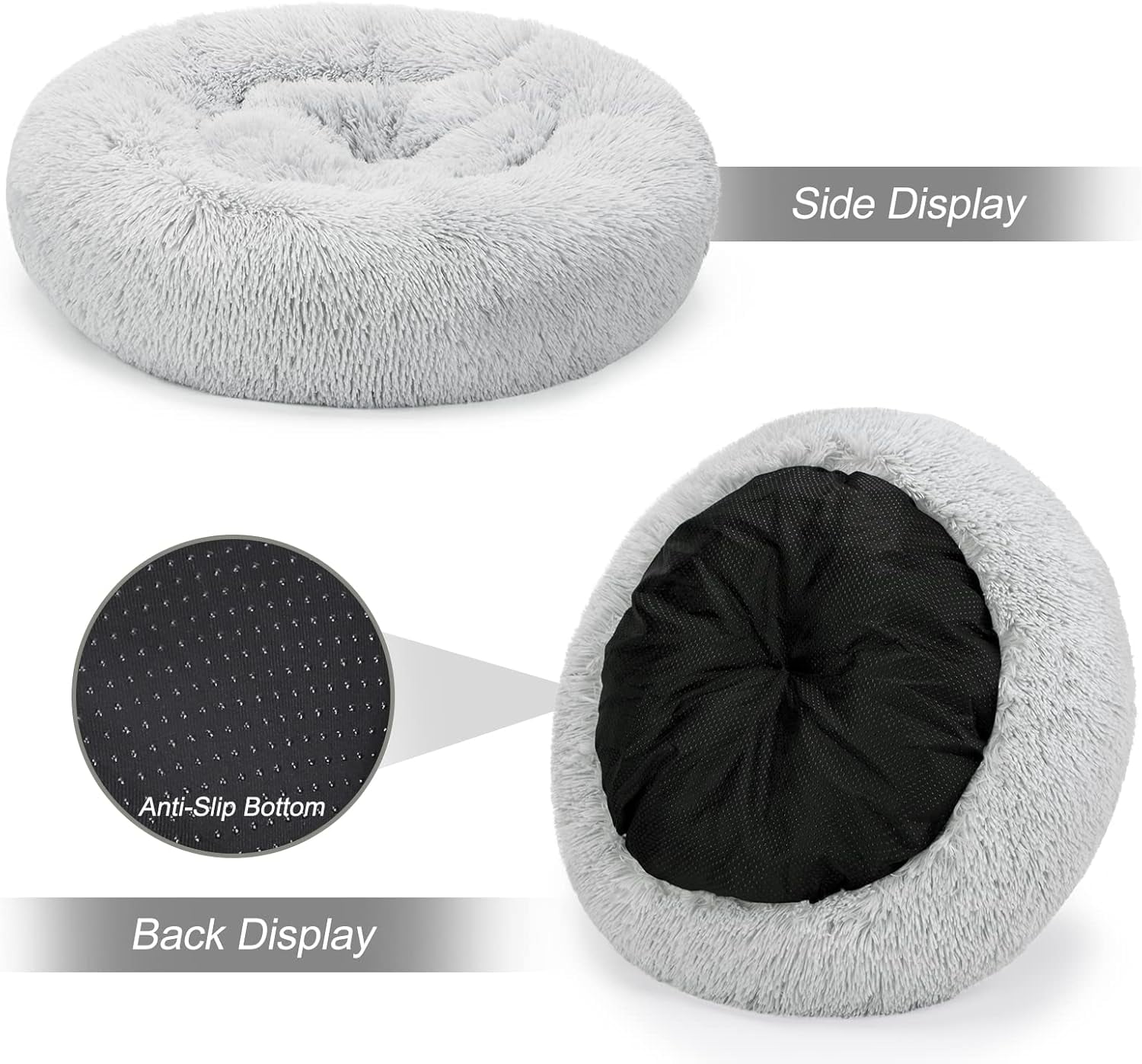 Orthopedic Dog Bed Comfortable Donut Cuddler Round Pet Beds Ultra Soft Washable Dog and Cat Cushion (20''/23''/30'') (23'', Brown)