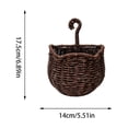 thumbnail image 3 of Leodye 1PCS Imitation Rattan Hanging Basket Dual Purpose Flower Planter and Fruit Vegetable Storage Organizer for Farmhouse Living Room Corridor Decor -6.89x5.51x4.33in, 3 of 6