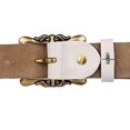 thumbnail image 3 of ORUYROP White Retro Leather Pin Buckle Belt Flower Print Designer Belt for Women, 3 of 5