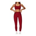 thumbnail image 1 of Conjuntos de entrenamiento for mujer, 2 piezas, sujetador deportivo, camiseta sin mangas, polainas de cintura alta, gimnasio, Yoga, ropa activa, Top de entrenamiento for mujer, 1 of 4
