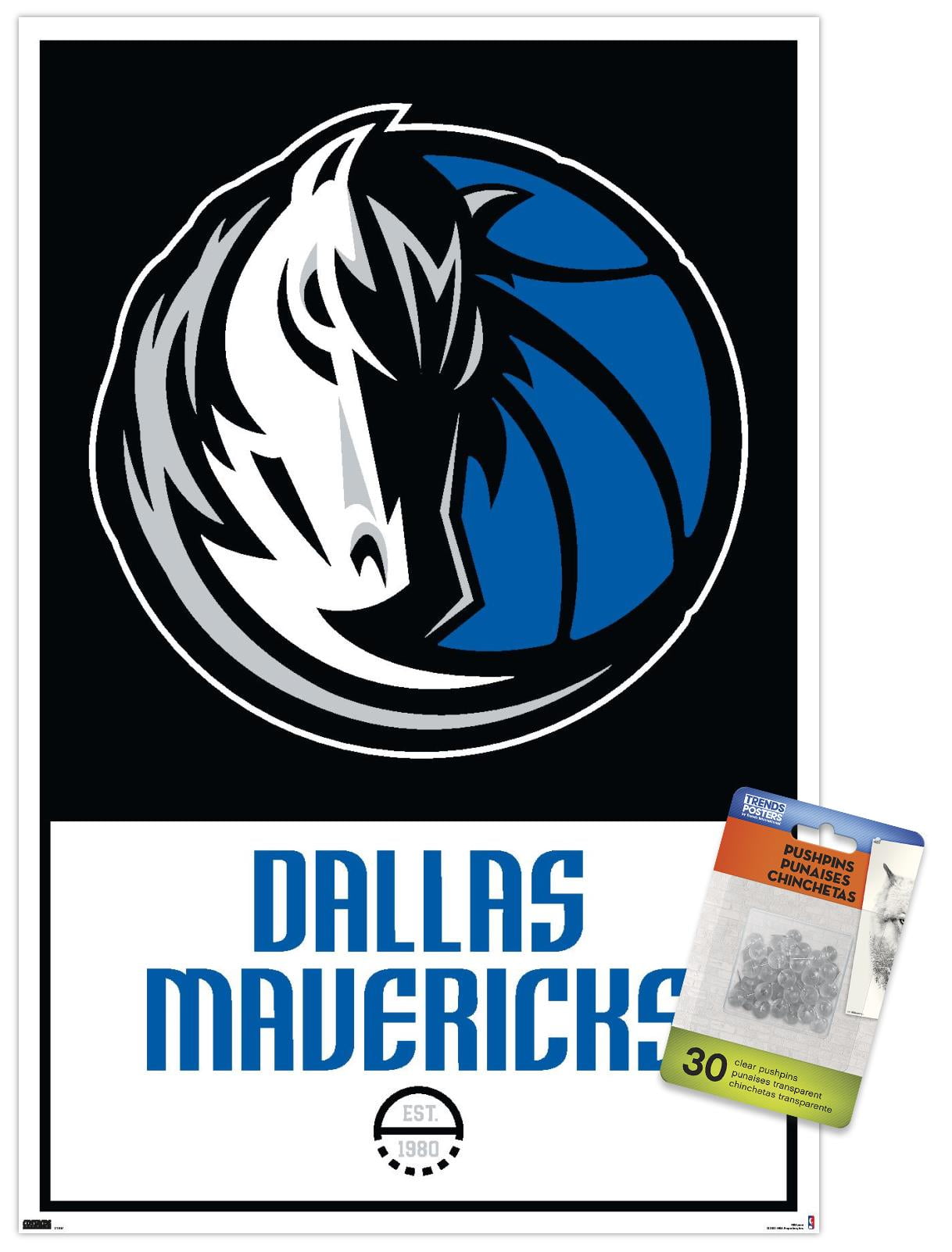 NBA Dallas Mavericks - Logo 21 Wall Poster, 22.375\, image size:1218x1602