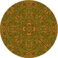 thumbnail image 1 of Ahgly Tapis Rond Lavable en Machine Intérieur Transitionnel Rouge Tomate, 3 Pieds Rond, 1 of 7