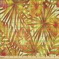 thumbnail image 2 of Ambesonne Tropical Fabric by the Yard Microfiber, Leaves in Autumn Colors, 3 Yards, Dark Orange and Cream, 2 of 2