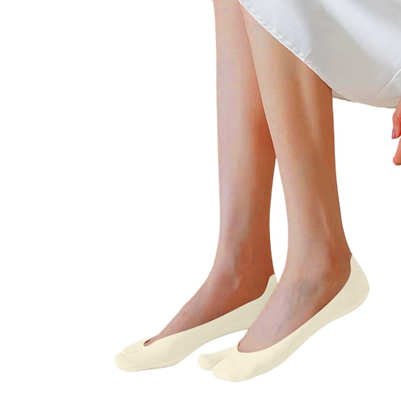 Women Ultra Thin Cotton No Show Liner Socks,Low Cut Hidden Invisible Footies,Multi Nude Neutral Colors Fit Flats Dress Shoes Daily Wear White Free Size