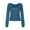 Blue-01, variant on STETMN Long Sleeve Shirts for Women Square Neck Slim Fit Top Fall Trendy Basic Plain T-shirts