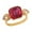 Yellow Gold, variant on Mozambique Ruby Ring Asscher Gemstone Ring July Birthstone Ring