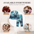 thumbnail image 7 of Fuzoiu Cat Underwater Fantasy Print Women's Long-Sleeved Pajama,Lounge Button Down Nightwear,Womens Notch Collar Pajama Set-Small, 7 of 7