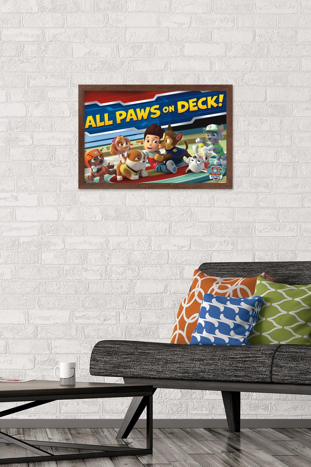 Nickelodeon Paw Patrol - On Deck Wall Poster, 14.725" x 22.375", Framed