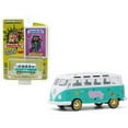 thumbnail image 2 of Greenlight 54030B Volkswagen Samba Bus Peace Turquoise Hippie Skippy Garbage Pail Kids Series 2 16-4 Diecast Model, 2 of 2