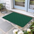 thumbnail image 2 of Dark Green Plaid Doormat Outdoor Entrance 16"x24", Country Vintage Abstract Striped Lattice Absorb Moisture Dirt Door Mats, Non-Slip Rubber Backing Floor Mats Indoor, Low-Profile Front Door Rugs, 2 of 9