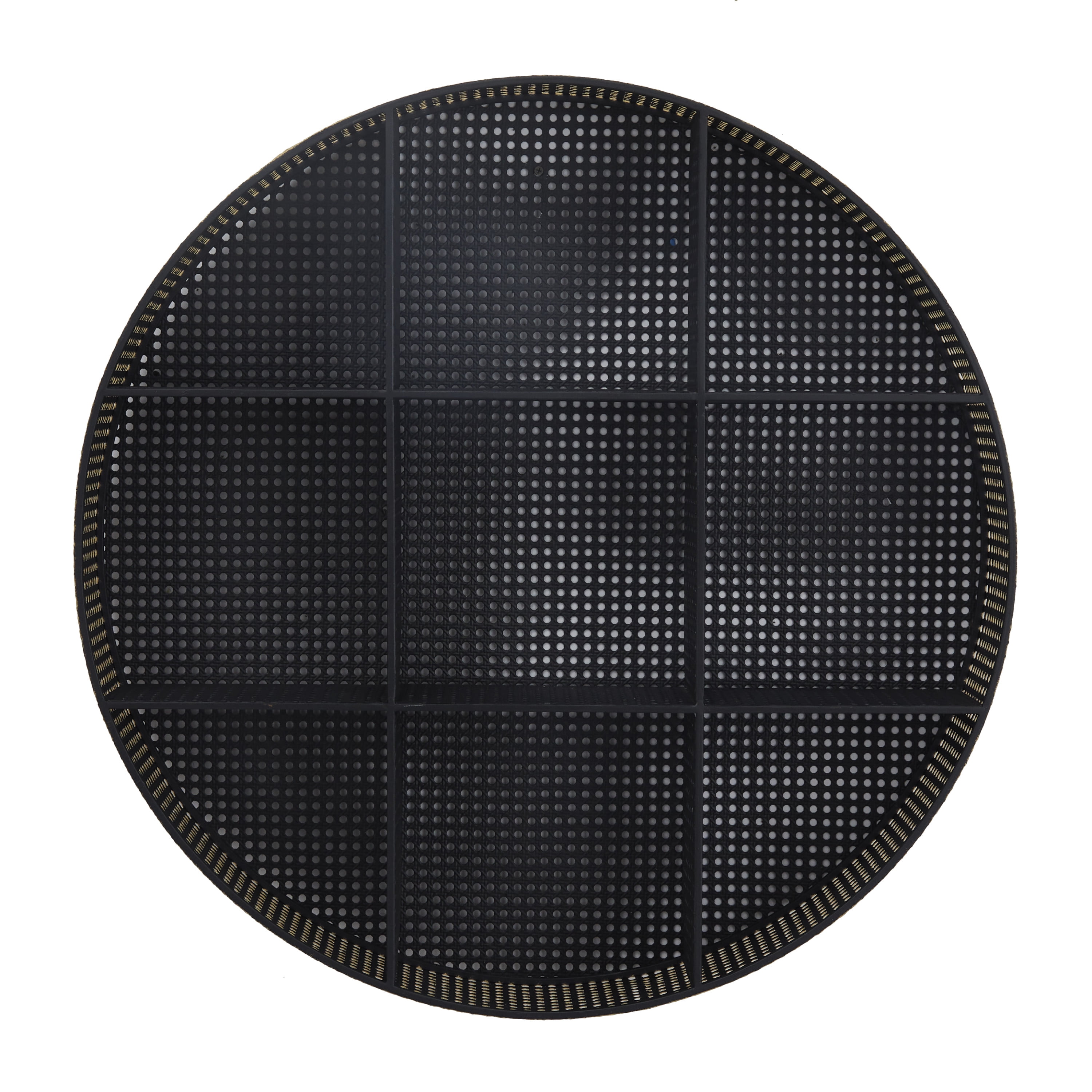DecMode 32" x 6" Round 2-Tier Black Wall Shelf