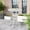 White, variant on SOCIALCOMFY Outdoor Cast Aluminum Bar Table, 31" Patio Bar Height Table with 2" Umbrella Hole, All Weather High Top Bistro Round Dining Table for Outside Deck Porch Balcony Poolside, White