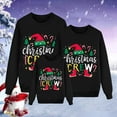 thumbnail image 2 of Linfrsh Parent-Child Outfit Family Matching Mommy and Me Christmas Sweatshirt Long Sleeve Crewneck Merry Embroidery Pullover Top Black,2Y, 2 of 7
