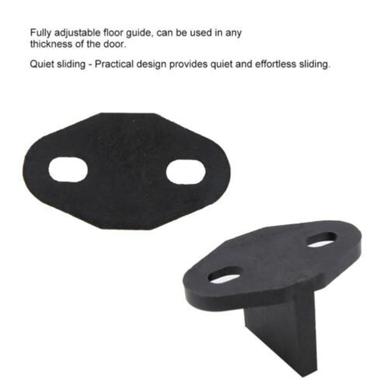 Adjustable Black Sliding Barn Door Gate Bottom T Shape Floor Guide Hardware Kit