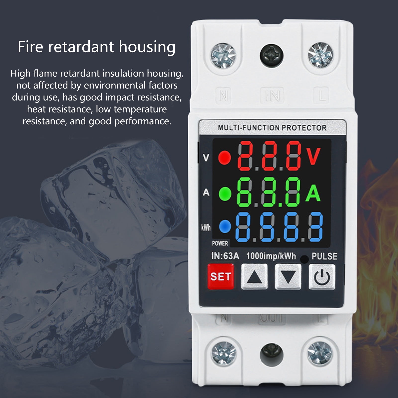 Multifunctional Overvoltage Protector with Voltages Current Display 3 Display Voltages Protector