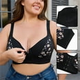 thumbnail image 5 of Jdkau Front Closure Bras for Older Women Front Closure Wireless Bras Comfortable Bras Plus Size Bras for Women（Black,48E）, 5 of 9