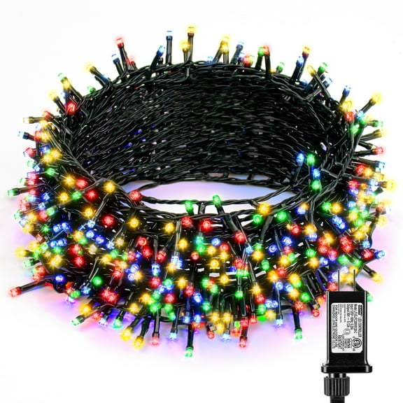 LEEVOT Christmas Lights 1000 LED Christmas String Lights Indoor 82 FT White Christmas Lights 8 Modes Multi-Color