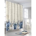 thumbnail image 3 of Fsddascl Fall Blue Shower Curtain Set - 48" x 72" Washable Bathtub Curtain with 12 Hooks, Thanksgiving White Pumpkin Vintage Eucalyptus Waterproof Fabric Stall Shower Curtains for Bathroom/Bathtub, 3 of 6