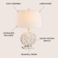 thumbnail image 3 of JONATHAN Y Dennis 24" Seashell LED Table Lamp, Cream, JYL1050A, 3 of 6