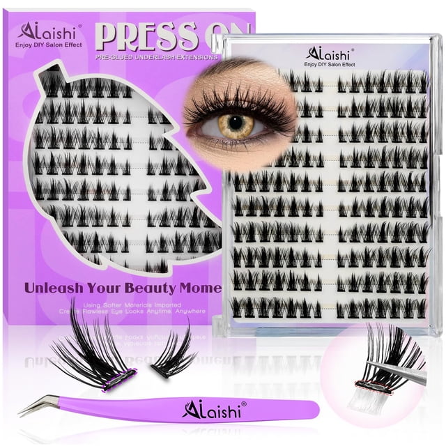 Kit de extensiones de pestañas AILAISHI, autoadhesivas, sin pegamento, 140 unidades