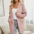thumbnail image 2 of Lilgiuy Women's Knit Cardigans Loose Slouchy Wrap Chunky Sweaters Coat Winter Solid Color Jacket，Pink,4 Winter Fashion 2022, 2 of 5