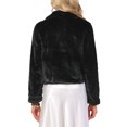 thumbnail image 3 of INSPIRE CHIC Dressy Faux Fur Coat for Women's Cropped Snap Button Winter Wedding Fluffy Jackets XL Black, 3 of 6