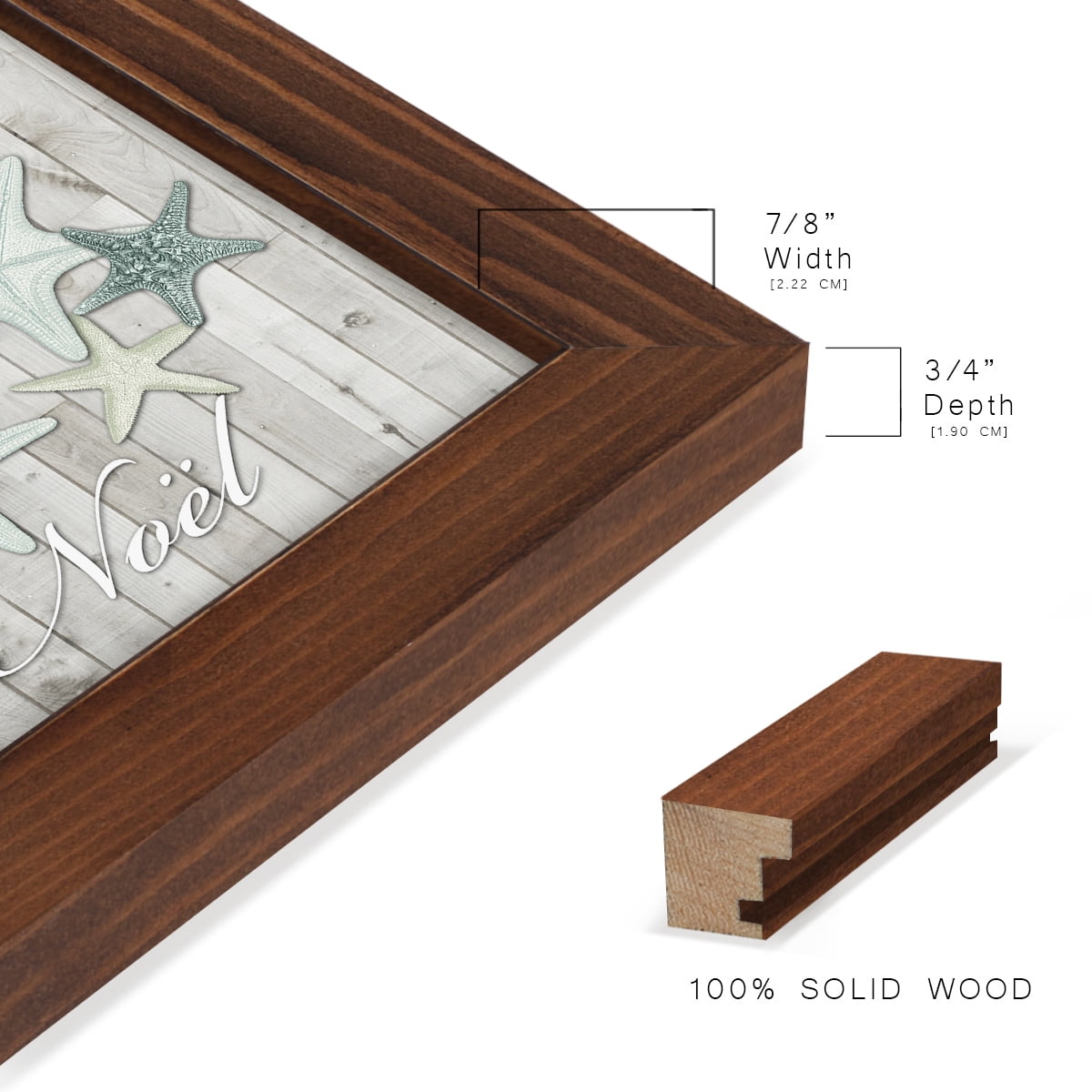 Coastal Christmas IV -Framed Print w/glass-Chestnut