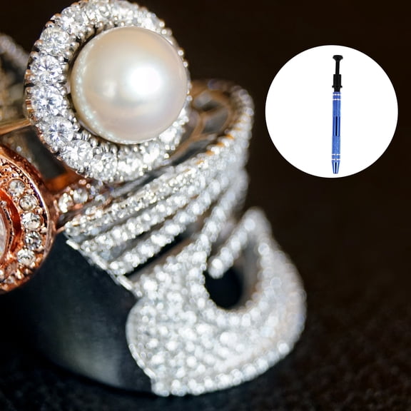 ELAYARD Jewelry Catcher Bead Gems Pick Up Tool Blue Stainless Steel 2Pcs