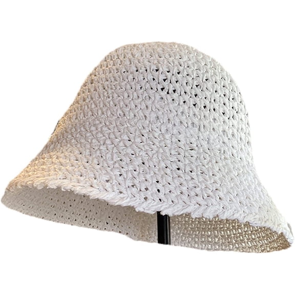YooGuoGuo Straw Bucket Hats for Women New Folding Outdoor Beach UV Protection Basin Hat for Lady Solid Color Bowler Cap
