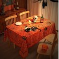 thumbnail image 2 of Rectangle Halloween Tablecloth - Spider Web Decorative Holiday Table Cloth, Waterproof and Washable Table Cover for Party Kitchen Dining Room Indoor, Cobweb/Orange 60 x 84 Inch, 2 of 2