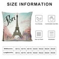 thumbnail image 5 of COMIO  Throw Pillow Cover Romantic Paris Eiffel Tower Home Decor Pillowcase for Sofa, 5 of 5