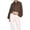 Coffee, variant on Light Bomber Jacket Women Full Zip Long Sleeve Jacket Pleated Bell Sleeve Casual Fashion Outerwear