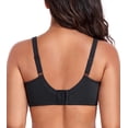 thumbnail image 2 of Exerin Women's Minimizer Full Coverage Underwire U-Back Unlined Plus Size Bra(36D,Black), 2 of 6