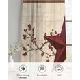 thumbnail image 6 of Red Texas Star Rustic Sheer Curtains 39 Inch Length 2 Panels Set for Living Room/Bedroom, Farmhouse Berry Brown Wooden Kitchen Curtains Grommet Semi-Sheer Curtains Window Treatments 27.5"x39"x2, 6 of 7