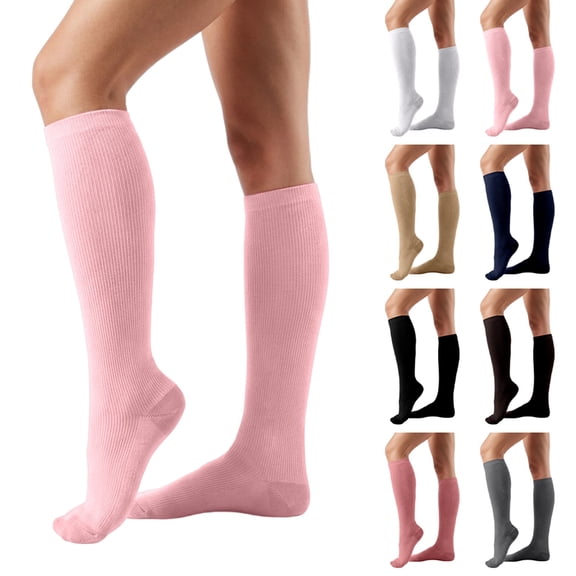 DHFJKG Compression Socks For Women Knee High Socks Outdoor Running Cycling Fitness Sports Solid Color Stockings