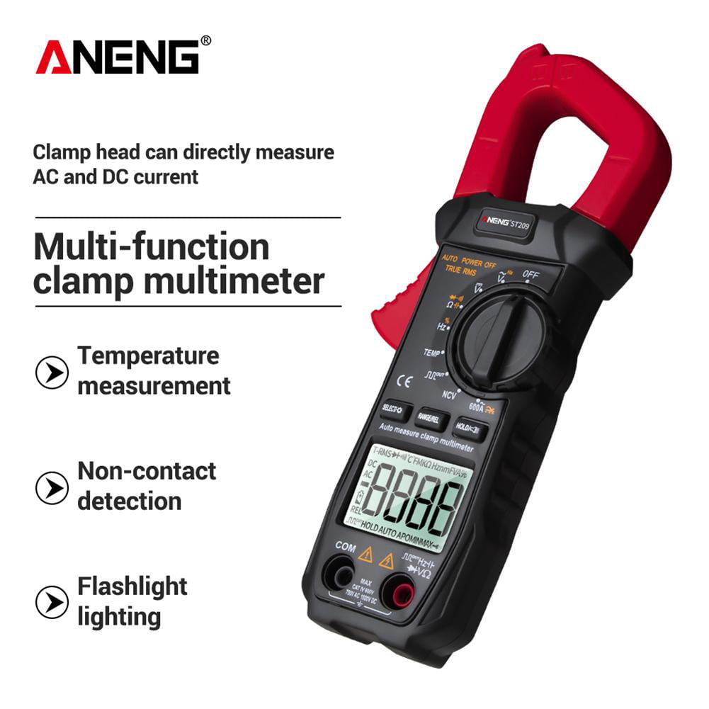 #HE Red ANENG ST209 Clamp Meter 6000 Counts AC/DC Voltage Current Tester 