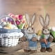 thumbnail image 4 of 1 par de estatuas de conejo de Pascua de paja para decoración de escritorio. Azul, 4 of 9