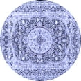 thumbnail image 1 of Ahgly Company Machine Washable Indoor Round Medallion Blue Traditional Area Rugs, 3' Round, 1 of 4