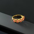 thumbnail image 4 of Gem Stone King Oval Orange Sapphire 2.75 Ct in 18K Yellow Gold Plated Silver Ring (Size 9), 4 of 4