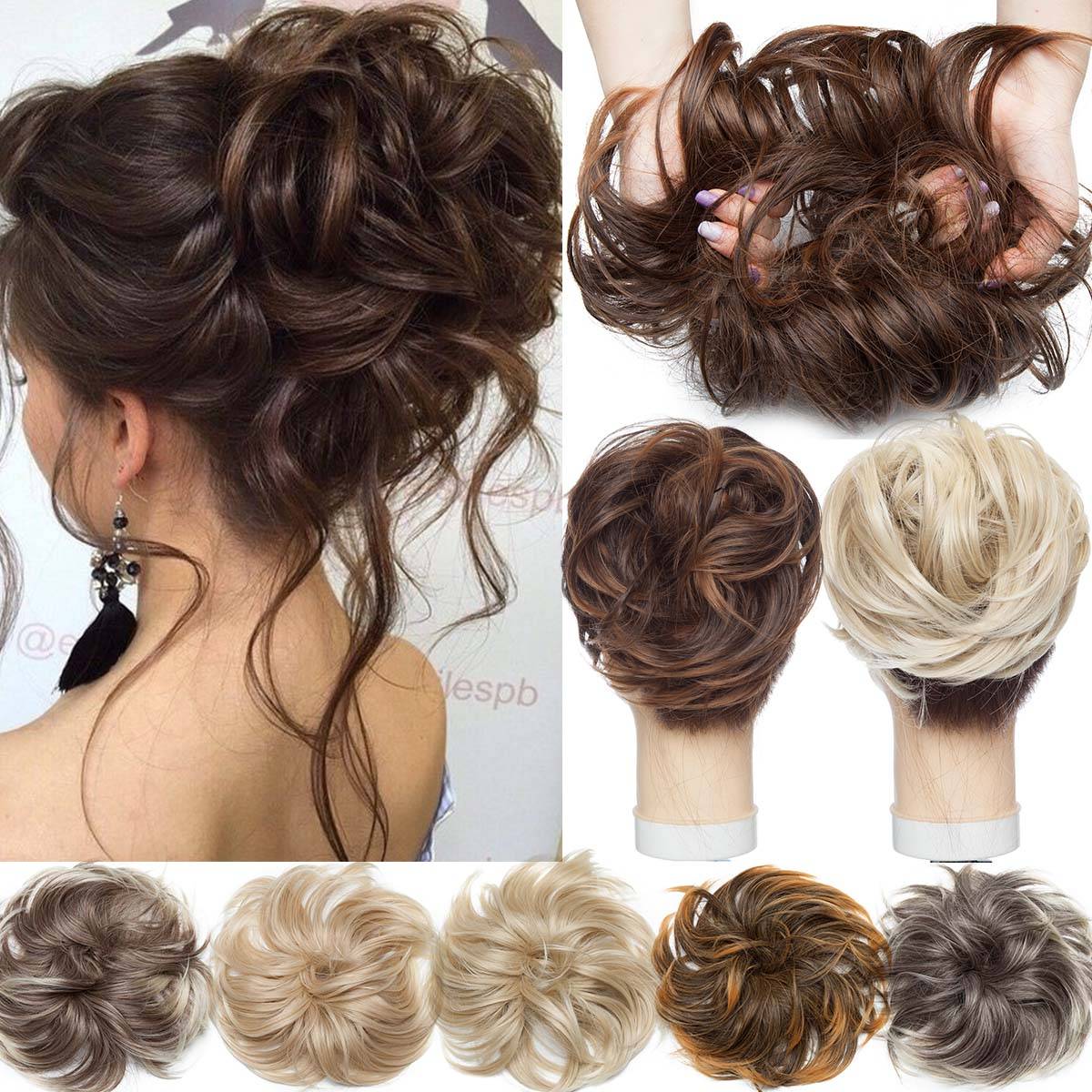 SEGO Fluffy Messy Wavy Ponytail Hair Bun Scrunchies Updo Ponytails Hair