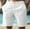White, variant on LADIGASU Men's Linen Solid Color Shorts Summer Fashion Outdoor Shorts Daily Breathable Straight Leg Shorts