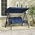 thumbnail image 2 of Outsunny 3 Seater Porch Swing Heavy Duty Outdoor Swing Chair, Dark Blue, 2 of 9