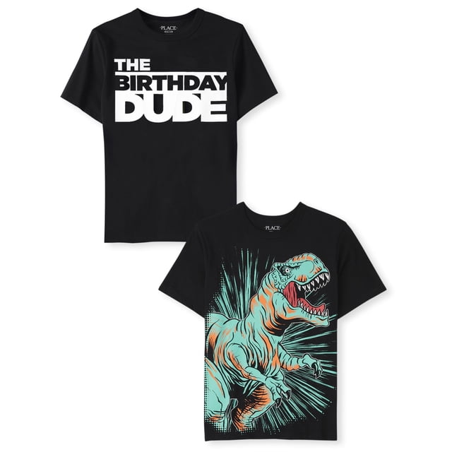 Camiseta The Children's Place para niños con gráficos variados, paquete de 2