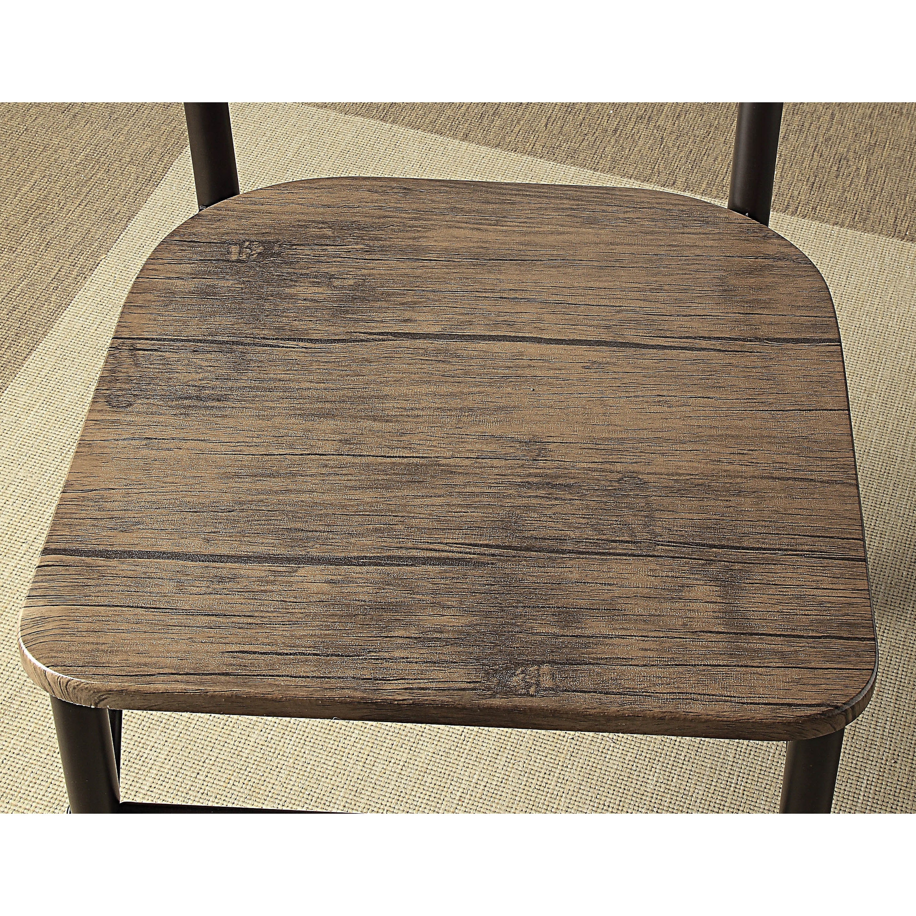 Furniture of America Palmer Industrial 3-Piece Dining Set, Antique Brown
