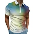 thumbnail image 1 of BOBOGOJP Polos pour Hommes Manches Courtes Performance Imprimée Évacuant l'Humidité Polo (Vert,TTG), 1 of 5