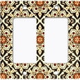 thumbnail image 6 of Metal Light Switch Plate Cover Red Yellow Mandala Flower Tile Pattern MDL030, 6 of 13